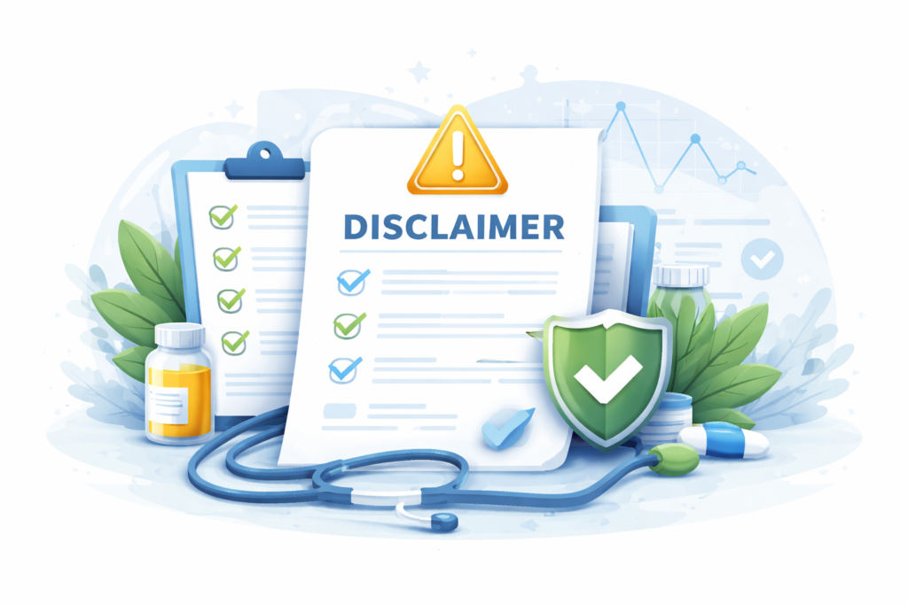 health disclaimer transparency medical information blood sugar insider illustration