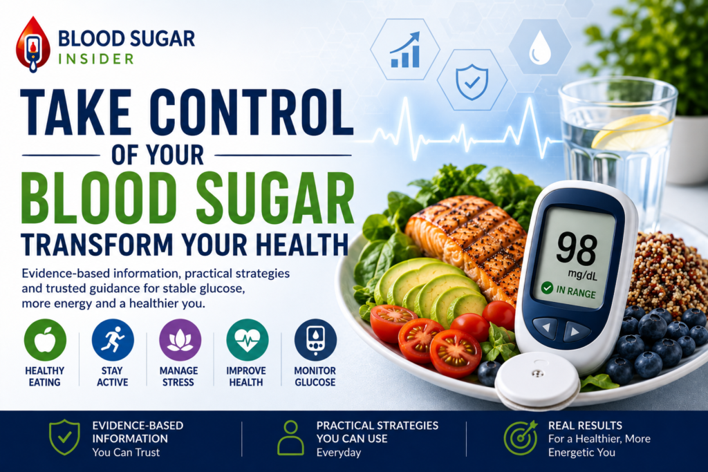 Blood Sugar Insider guide to healthy eating, activity, stress management and glucose monitoring for better blood sugar health